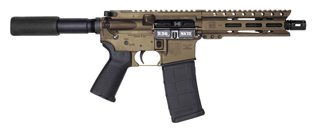 Diamondback DB1912K071 DB15 AR Pistol Carbine Length 5.56x45mm NATO 7" 30+1 Midnight Bronze Buffer Tube Stock