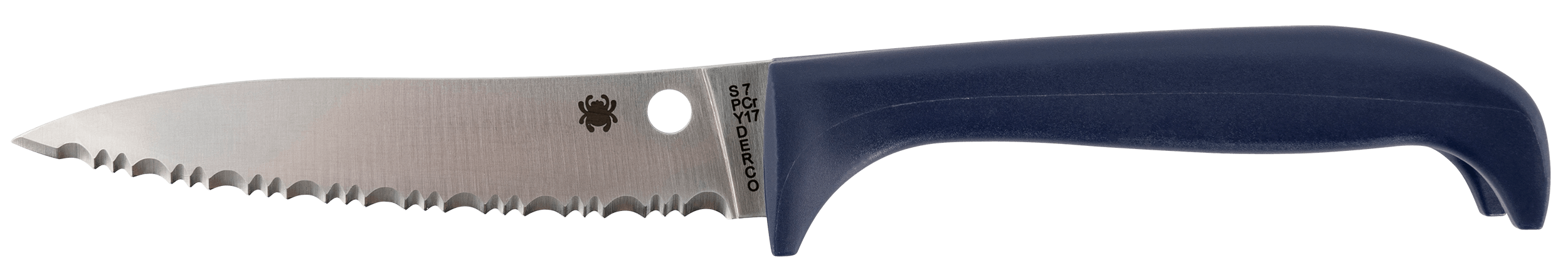 Spyderco K20SPR Counter Puppy 3.48" Fixed Serrated 7Cr17MoV SS Blade Purple Plastic Handle