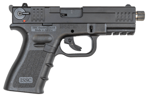 ISSC 111010 M22 Gen 2 22 LR 10+1 4.10" Threaded Barrel  Front & Rear Serrated Steel Slide  Polymer Frame w/Picatinny Accessory Rail  Black Textured Polymer Grip