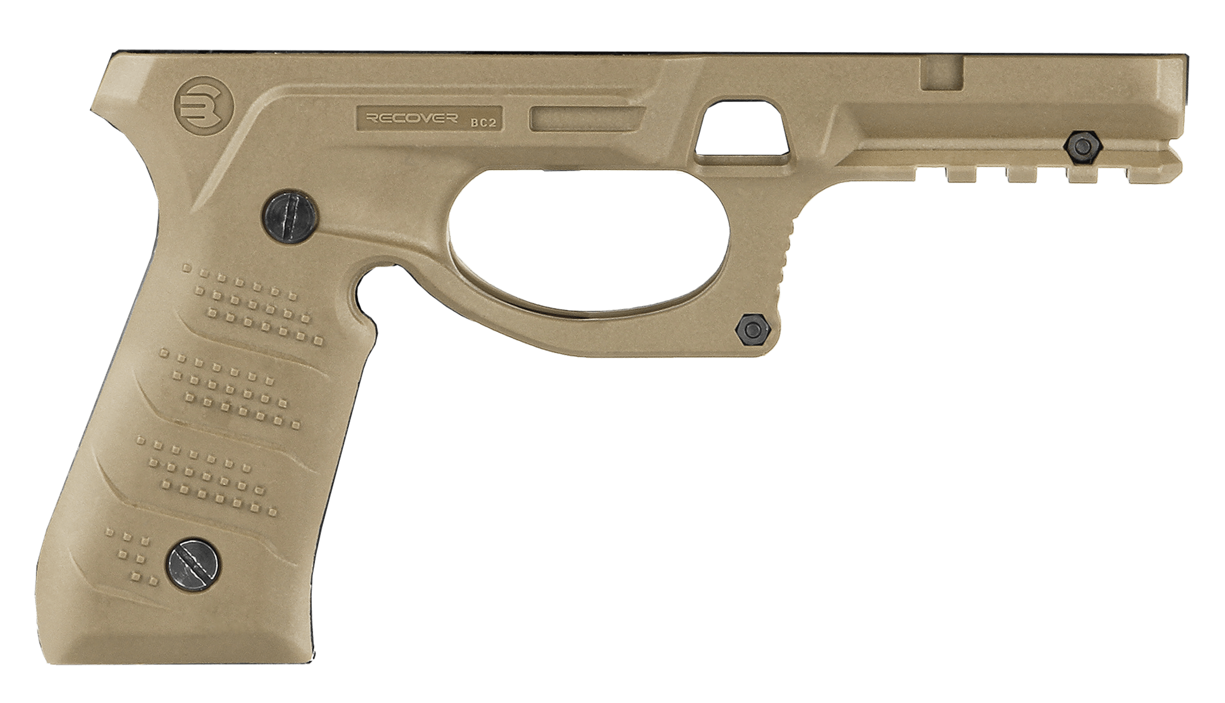 Recover Tactical BC202 Grip & Rail System Tan Polymer Picatinny for Most Beretta 92 & M9 Models