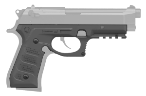 Recover Tactical BC204 Grip & Rail System Gray Polymer Picatinny for Most Beretta 92 & M9 Models