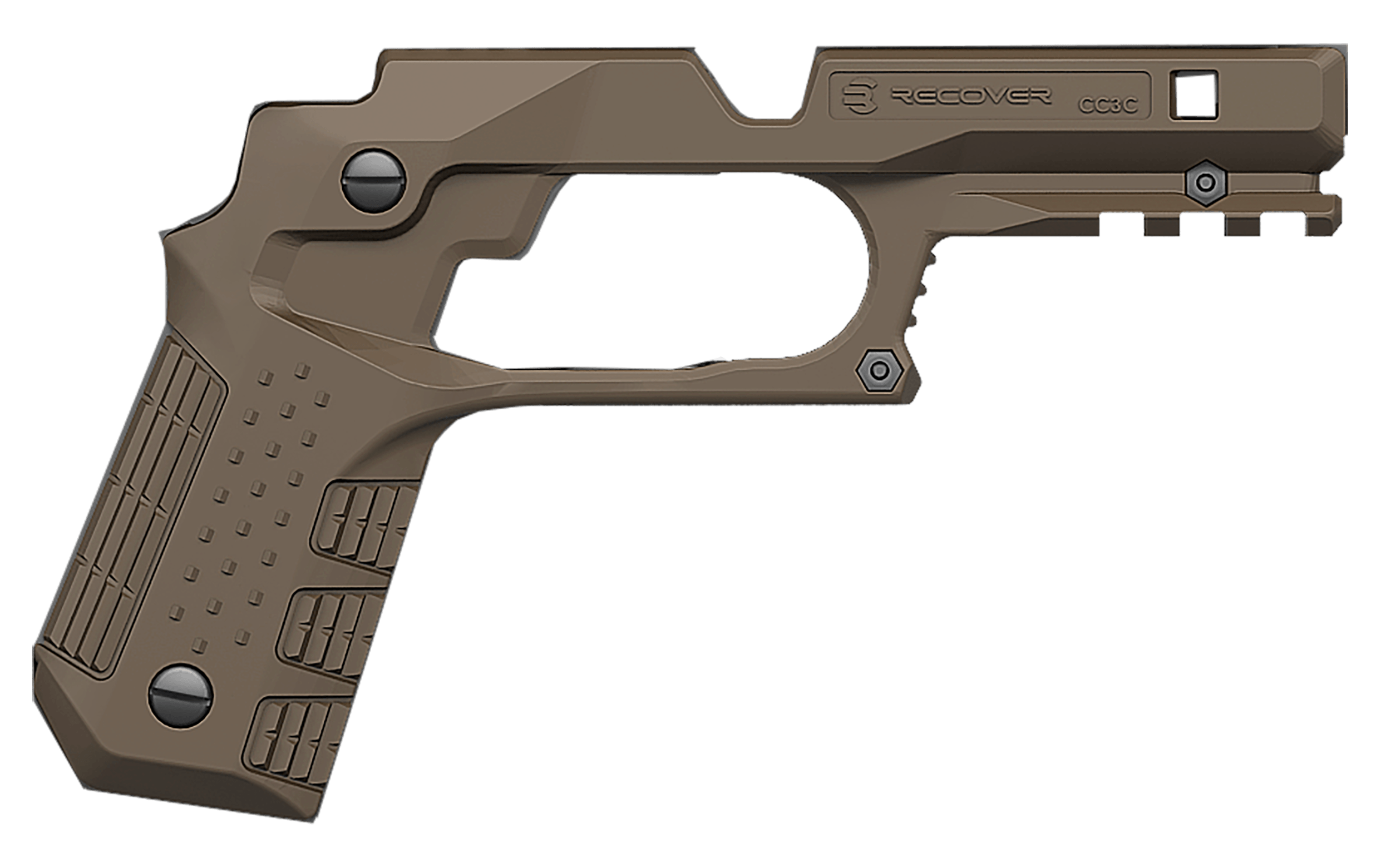 Recover Tactical CC3C02 Grip & Rail System Tan Polymer Picatinny for Compact 1911