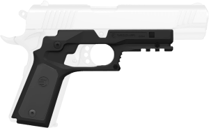 Recover Tactical CC3P0104 Frame Grip  Black Polymer Frame with Interchangeable Black & Gray Panels for Standard Frame 1911