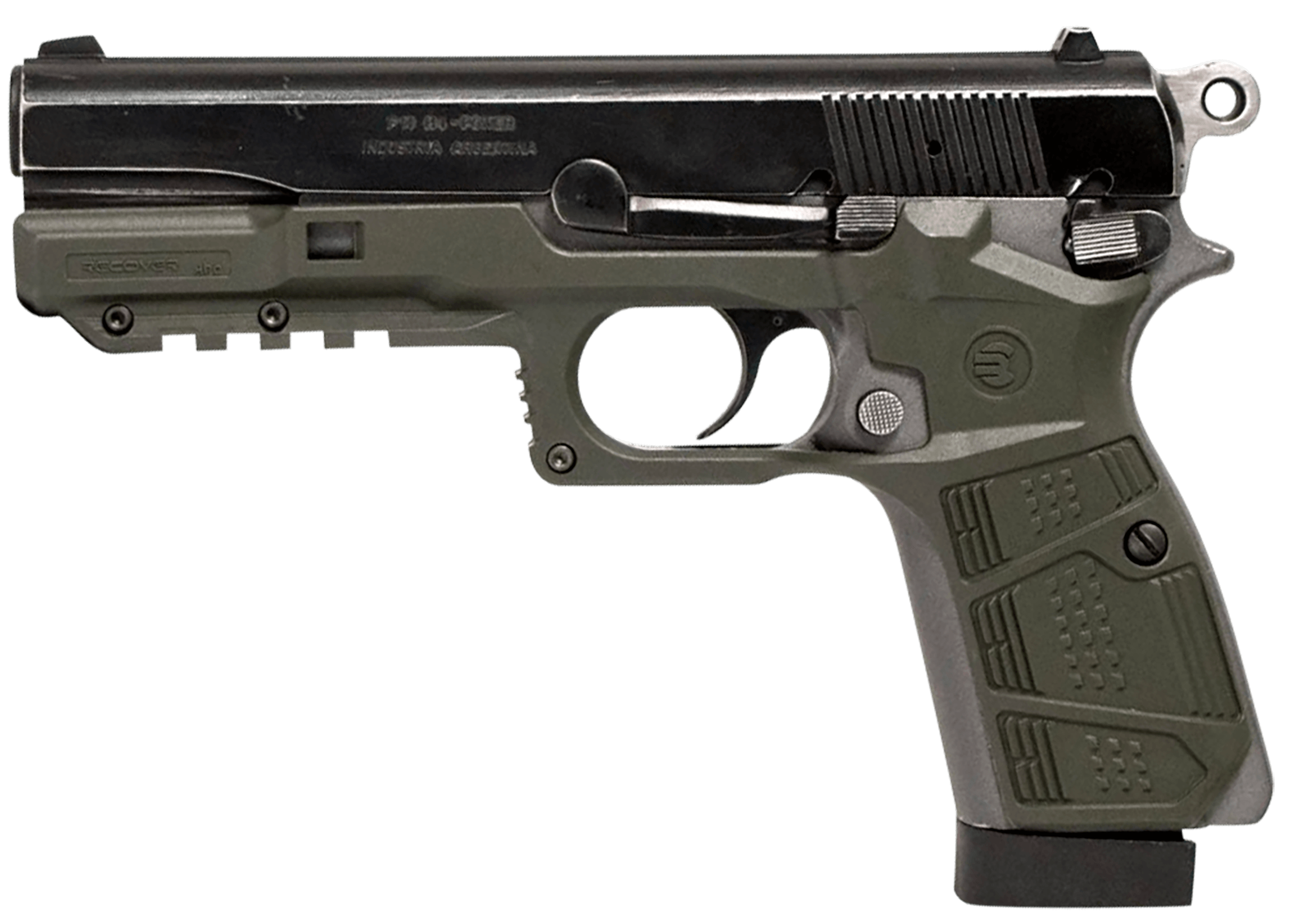 Recover Tactical HPC03 Grip & Rail System OD Green Polymer Picatinny for Browning Hi-Power