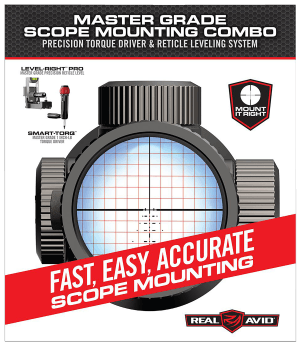 Real Avid AVMSMK Master Grade Scope Mounting Combo Includes Torque Driver and Reticle Leveling System