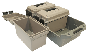MTM Case-Gard AC3C 3-Can Ammo Crate  50 Cal Rifle  Dark Earth/Army Green  Polypropylene 13.5" x 7.4" x 8.5"  30 lbs