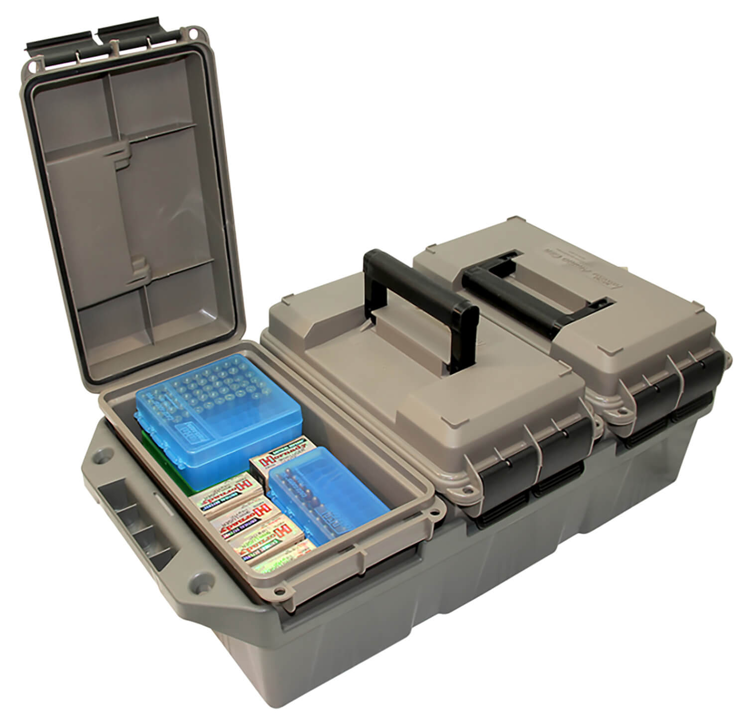 MTM Case-Gard AC3C 3-Can Ammo Crate 50 Cal Rifle Dark Earth/Army Green Polypropylene 13.5" x 7.4" x 8.5" 30 lbs - Image 2