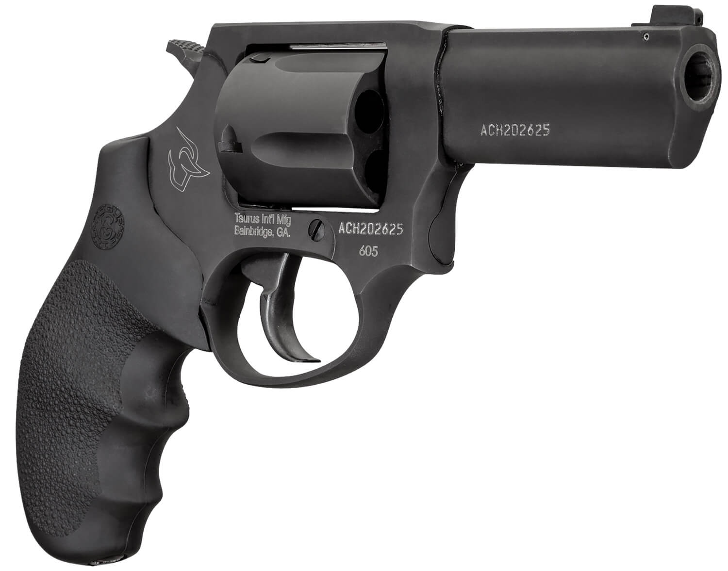 Taurus 260531NS 605 SA/DA 38 Speical +P or 357 Mag 5 Shot 3" Barrel Overall Matte Black Finish Stainless Steel Finger Grooved Black Hogue Rubber Grip Night Front Sight - Image 3