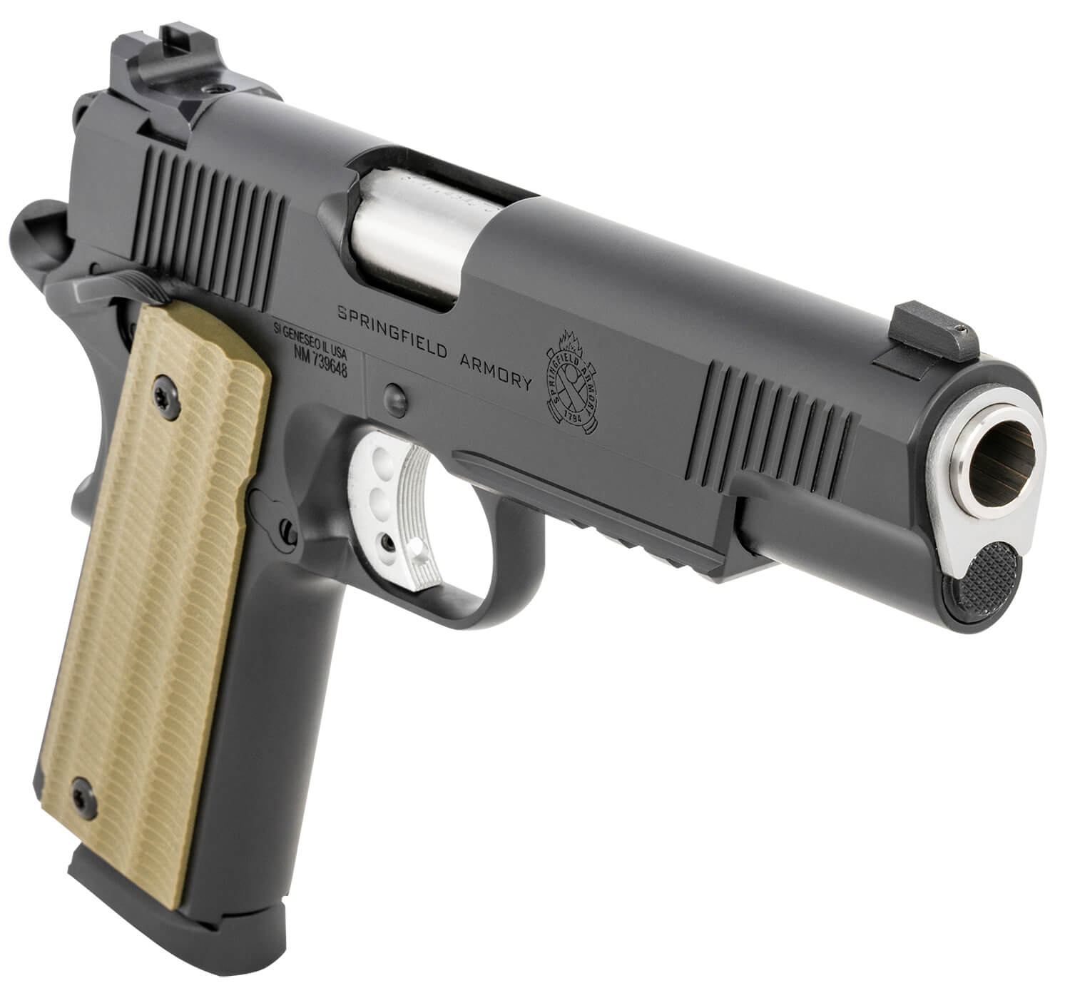Springfield Armory PO9230 1911 Operator 45 ACP 8+1 5" Stainless Match Grade Steel Barrel Black Cerakote Serrated Carbon Steel Slide Black Cerakote Steel Frame w/Beavertail & Picatinny Rail VZ G10 Grip - Image 3