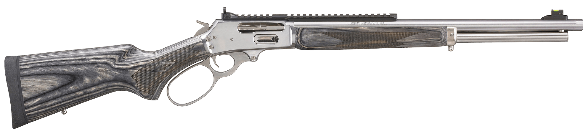 Marlin 70478 1895 Big Loop Full Size 45-70 Gov 6+1 19" Polished Stainless Steel Threaded Barrel Polished Stainless Stainless Steel Receiver Fixed Gray Laminate Stock