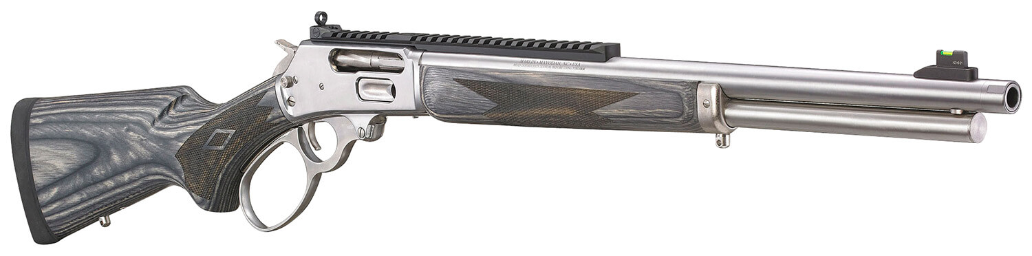 Marlin 70478 1895 Big Loop Full Size 45-70 Gov 6+1 19" Polished Stainless Steel Threaded Barrel Polished Stainless Stainless Steel Receiver Fixed Gray Laminate Stock - Image 3