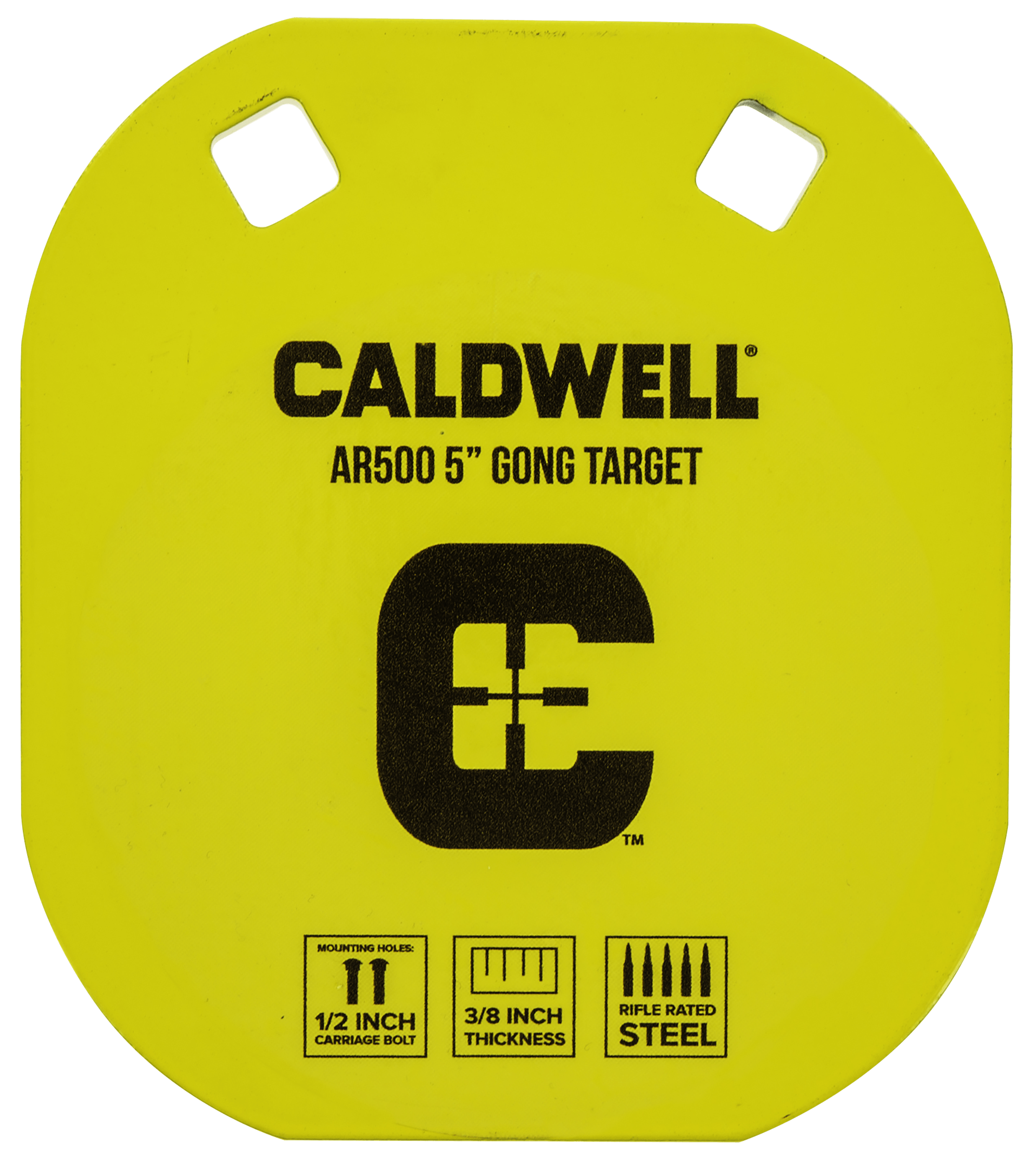 Caldwell 1116700 Gong 5" Yellow AR500 Steel 0.38" Thick Hanging