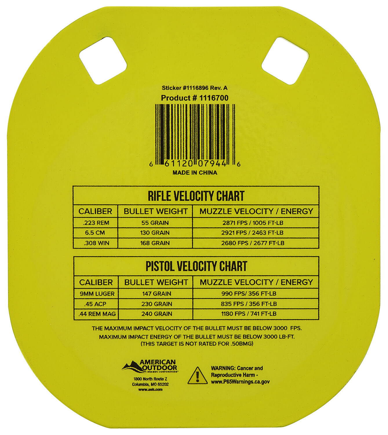 Caldwell 1116700 Gong 5" Yellow AR500 Steel 0.38" Thick Hanging - Image 2
