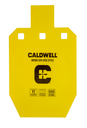 Caldwell 1116697 C  Yellow Powder Coat AR500 Steel 10" L x 6.1" W x 0.4" D 33% Hanging