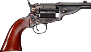 Taylors & Company 550958 The Hickok Open-Top 38 Special Caliber with 3.50" Blued Finish Barrel  6rd Capacity Blued Finish Cylinder  Color Case Hardened Finish Steel Frame & Walnut Army Size Grip