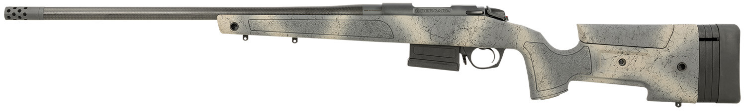 Bergara Rifles B14S382CF B-14 HMR Carbon Wilderness 6.5 Creedmoor 5+1 24" Threaded Carbon Fiber Wrapped Barrel Sniper Gray Cerakote Rec Adj. SoftTouch Woodland Camo Stock with Mini-Chassis Omni Muzzle Brake - Image 2