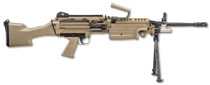 FN 46100170 M249S 5.56x45mm NATO 18.50" Barrel 30+1 Mag Or 200rd Belt Capacity Flat Dark Earth Fixed Hydraulic Buffer Stock Non-Slip Buttplate Optics Ready