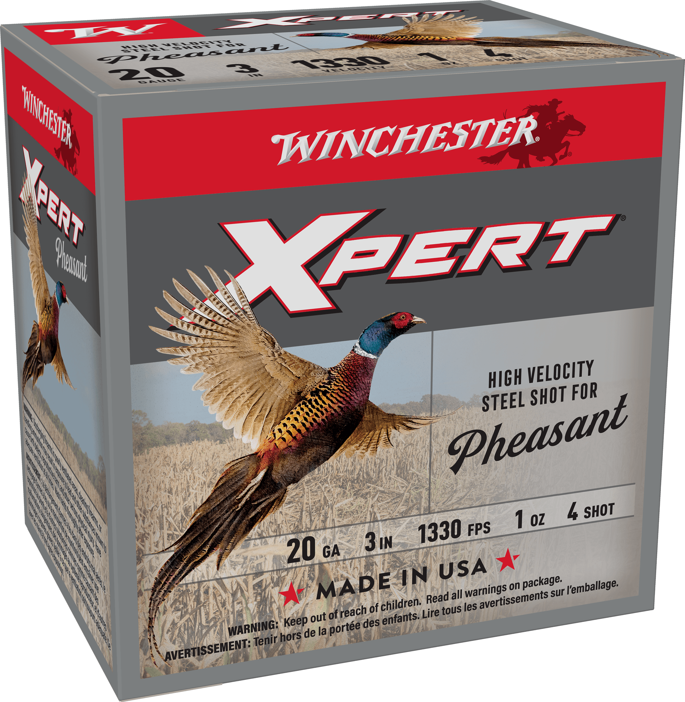 Winchester Ammo WEXP2034 Xpert Pheasant Lead Free High Velocity 20 Gauge 3" 1 oz 4 Shot 25 Per Bx
