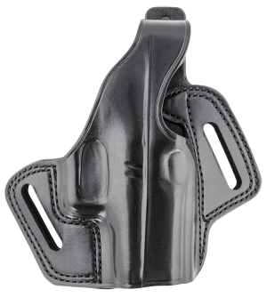 Galco FL800RB Fletch OWB Black Leather Belt Slide Compatible w/Glock 43/43X Springfield Hellcat Belt Up to 1.75" Wide Right Hand