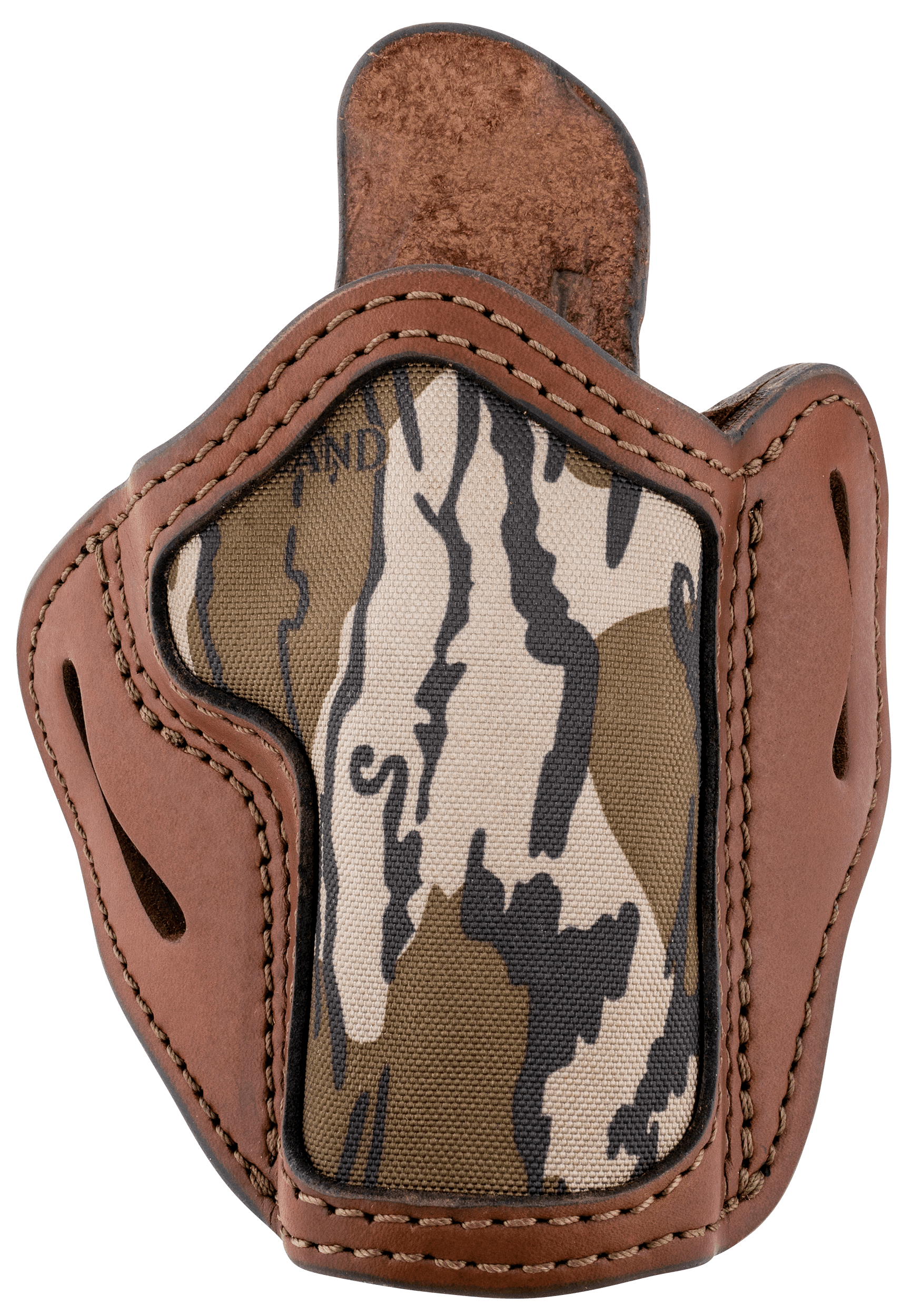 1791 Gunleather MOBH24BRWR BH2.4 Optic Ready OWB 2.4 Brown/Mossy Oak Leather Belt Slide Fits Walther PPQ/Sig P320/Springfield XD-M