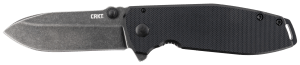 CRKT 2495K SQUID XM 2.95" Folding Drop Point Plain Black Stonewashed D2 Steel Blade/Black G10/SS Handle Includes Pocket Clip
