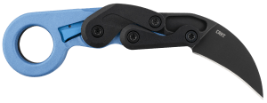 CRKT 4041B Provoke  2.47" Folding Hawkbill Plain Black Stonewashed 4116 Stainless Steel Blade/Blue Metallic Grivory Handle