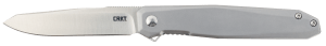 CRKT K230XXP Facet 3.37" Folding Sheepsfoot Plain Satin D2 Steel Blade/ Stainless Steel Handle Includes Pocket Clip