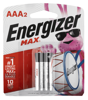 Energizer E92BP2 AAA Max Black/Silver 1.5V Alkaline Qty (2) Single Pack