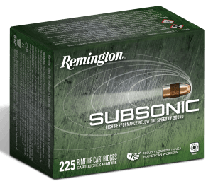 Remington Ammunition 21249 Subsonic Rimfire 22 LR 40 gr Hollow Point 225rd Box/ 10 Cs