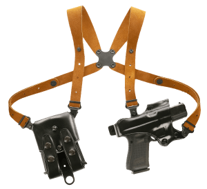 Galco JR212B Jackass Rig Shoulder System Shoulder Size Fits Chest Up To 56" Black Leather Harness Fits 1911 Right Hand