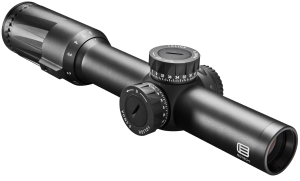 Eotech VDU16FFSR1G Vudu FFP Black Hardcoat Anodized 1-6x 24mm 30mm Tube Illuminated Green SR1-MRAD Reticle Features Throw Lever