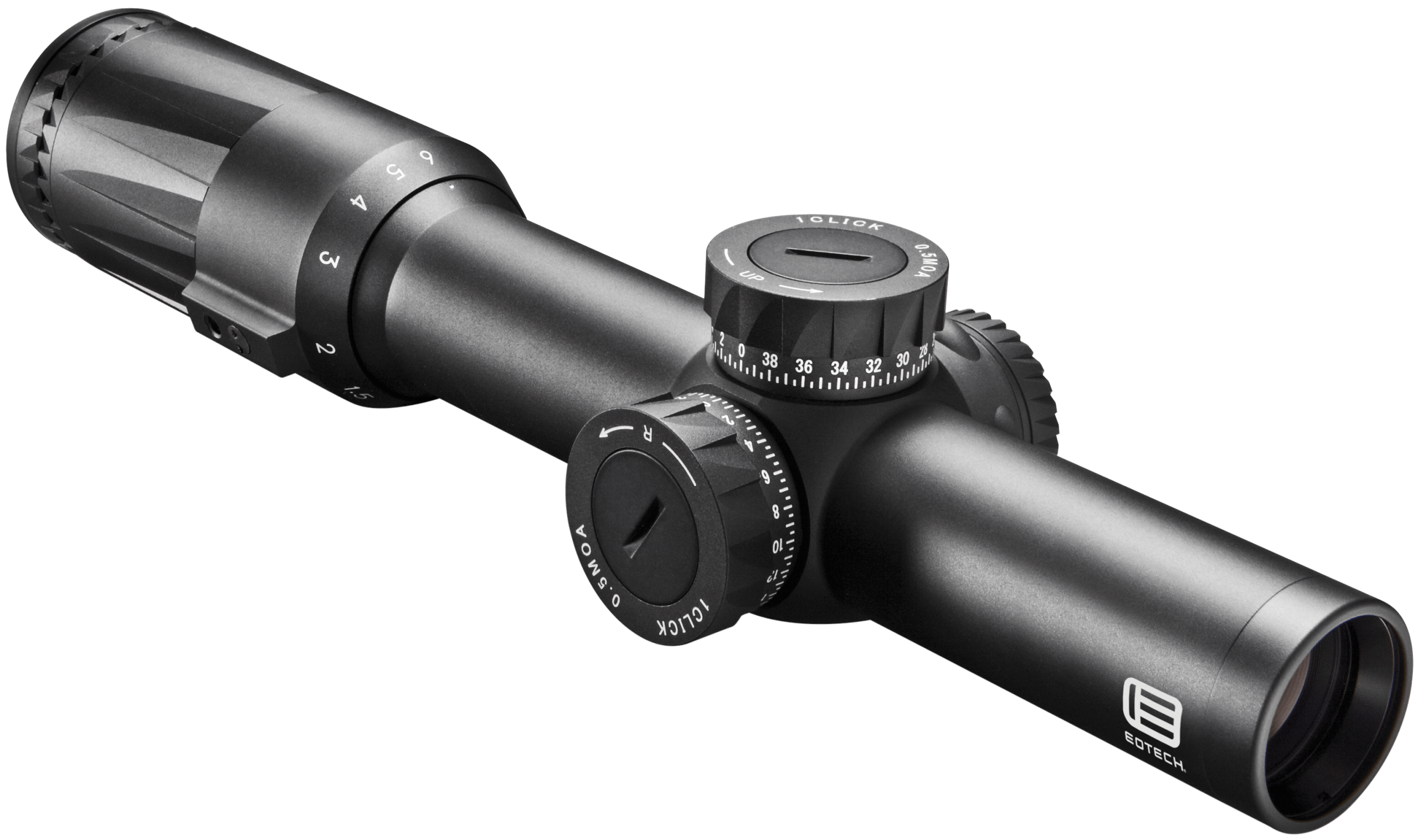 Eotech VDU16FFSR2G Vudu FFP Black Hardcoat Anodized 1-6x 24mm 30mm Tube Illuminated Green SR2-MOA Reticle Features Throw Lever