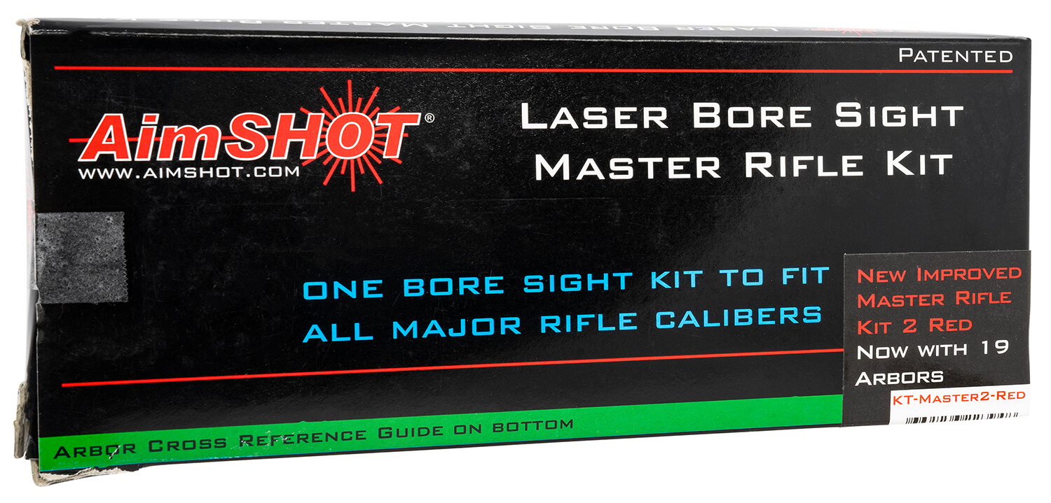 AimShot Master Kit Multi-Caliber Bore Sight with Red 650nM Laser Uses L736 Button Cell Batteries & 2 AAA Batteries for Battery Pack for Rifles (Batteries Not Included) - Image 2