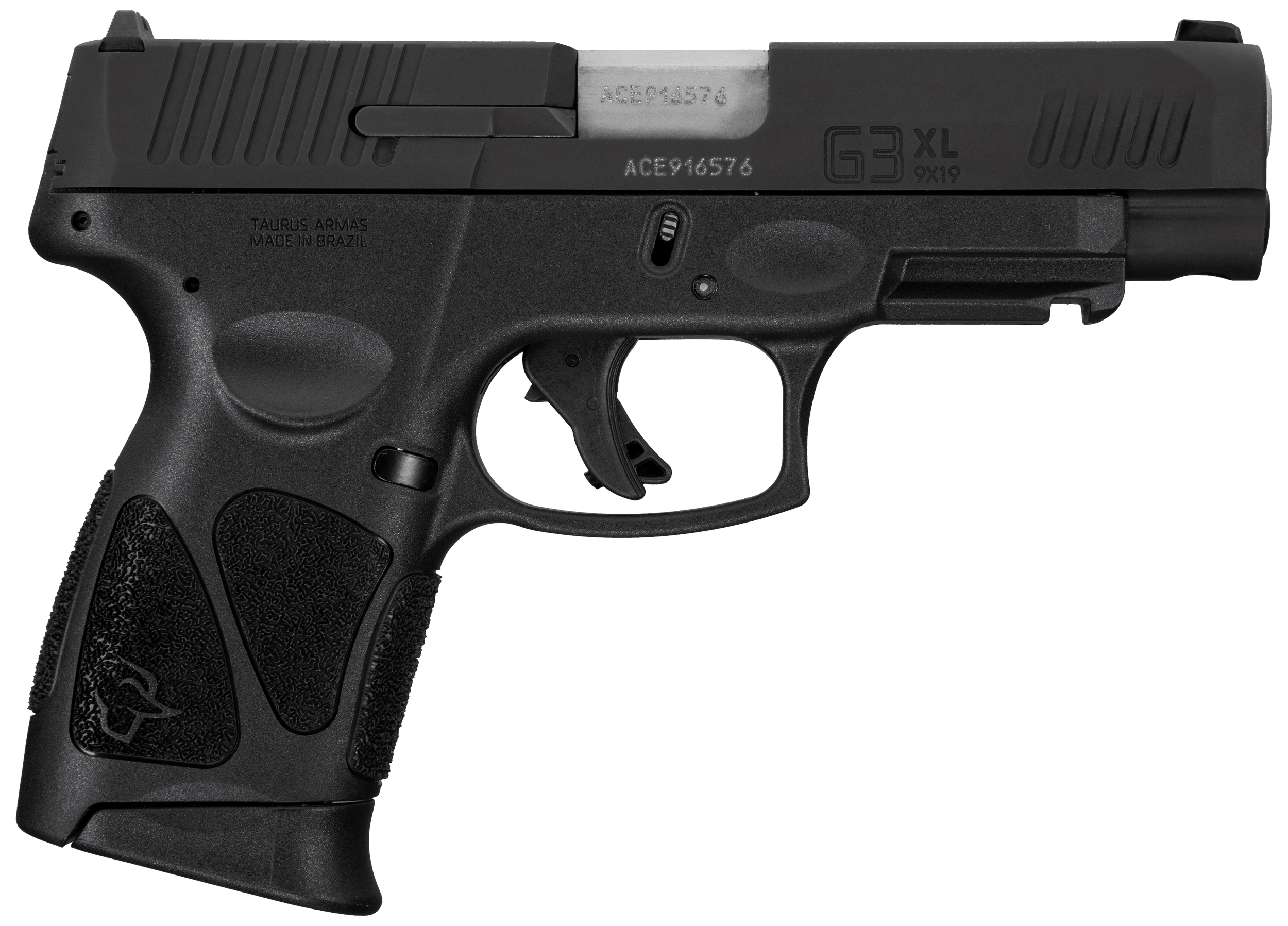 Taurus 1G3XLSR9041 G3XL Compact Frame 9mm Luger 12+1 4" Matte Stainless Steel Barrel Matte Black Tenifer Serrated Steel Slide Black Polymer Frame w/Picatinny Rail Black Polymer Grip Right Hand
