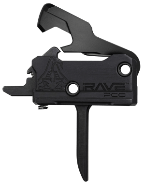 Rise Armament T017FPCCBLK Rave Pistol Caliber Carbine Single-Stage Flat Trigger with 3.50 lbs Draw Weight & Black Nitride Finish for AR-Platform