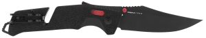 S.O.G SOG11120141 Trident AT 3.70" Folding Clip Point Plain Black TiNi Cryo D2 Steel Blade/Black w/Red Accents GRN Handle Features Line Cutter/Glass Breaker