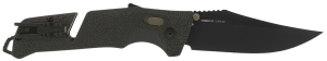 S.O.G SOG11120341 Trident AT 3.70" Folding Clip Point Plain Black TiNi Cryo D2 Steel Blade/Olive Drab w/FDE Accents GRN Handle Features Line Cutter/Glass Breaker