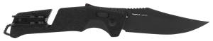 S.O.G SOG11120541 Trident AT 3.70" Folding Clip Point Plain Black TiNi Cryo D2 Steel Blade/Blackout GRN Handle Features Line Cutter/Glass Breaker