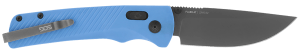 S.O.G SOG11180341 Flash AT 3.45" Folding Plain TiNi Cryo D2 Steel Blade/Civic Cyan GRN Handle Includes Pocket Clip