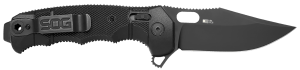 S.O.G SOG12210257 Seal XR 3.90" Folding Clip Point Plain Black Cerakote S35VN SS Blade Black/GRN Handle Includes Belt Clip