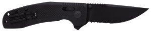 S.O.G SOG12380341 SOG-TAC XR 3.39" Folding Clip Point Part Serrated Black TiNi Cryo D2 Steel Blade Blackout G10 Handle Includes Pocket Clip