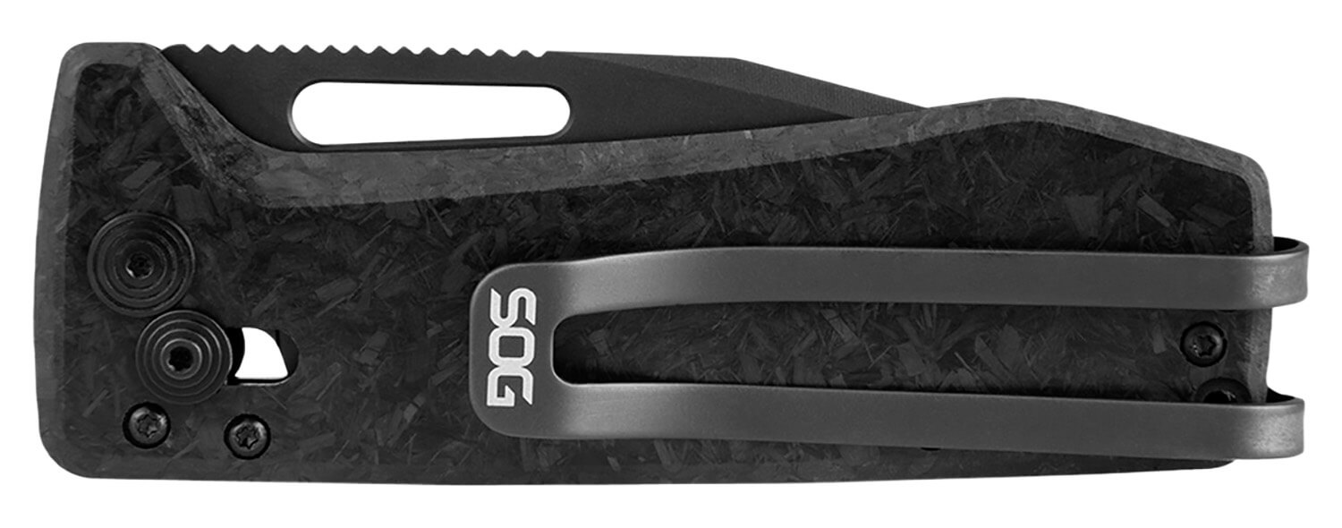 S.O.G SOG12630557 Ultra XR XHP 2.80" Folding Plain Black Satin TiCN Cryo CTS XHP Blade/ Black Carbon Fiber Handle Includes Pocket Clip - Image 3