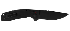 S.O.G SOG15380157 SOG-TAC Auto 3.43" Folding Plain Black TiNi Cryo D2 Steel Blade Black Micro-Textured Anodized Aluminum Handle Includes Pocket Clip