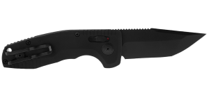 S.O.G SOG-15-38-09 SOG-TAC Auto Compact 2.94" Folding Tanto Plain Black TiNi Cryo D2 Steel Blade Black Micro-Textured Anodized Aluminum Handle Includes Pocket Clip