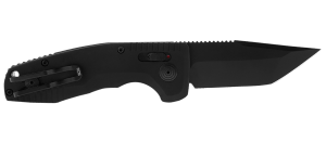 S.O.G SOG15381057 SOG-TAC Auto Compact 2.94" Folding Tanto Part Serrated Black TiNi Cryo D2 Steel Blade Black Micro-Textured Anodized Aluminum Handle Includes Pocket Clip