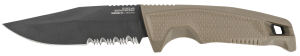 S.O.G SOG17220457 Recondo FX 4.60" Fixed Part Serrated Satin TiCN Cryo 440C SS Blade FDE Overmolded Rubberized Grip Includes Sheath