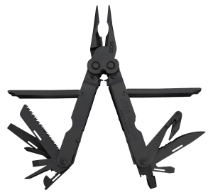 S.O.G SOGB63NCP Powerlock V-Cutter Black Oxide 420 Stainless Steel 7" Long Features 18 Tools w/Sheath