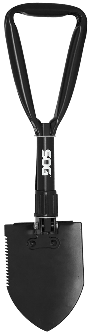 S.O.G SOGF08N Entrenching Tool Folding Shovel Plain/Serrated Blade Black Powder Coated High Carbon Steel Handle 18.25" Long Includes Sheath