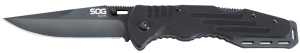 S.O.G SOGFF11CP Salute 3.62" Folding Clip Point Plain Black Hardcased 8Cr13MoV SS Blade Black G10 Handle Includes Belt Clip
