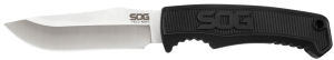 S.O.G SOGFK1001CP Field 4" Fixed Clip Point Plain Satin 7Cr17MoV SS Blade Black TPR Handle Includes Sheath